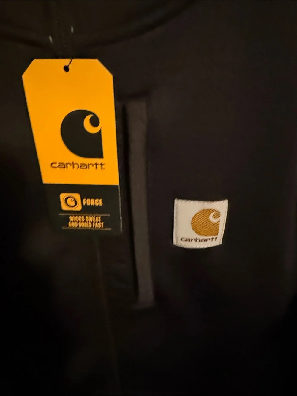 Carhartt Kids Black Full-Zip Hoodie with Chest Pocket size L 14/16